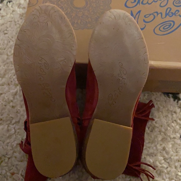 Brand New In Box Naughty Monkey Red Suede Boots - Picture 11 of 13